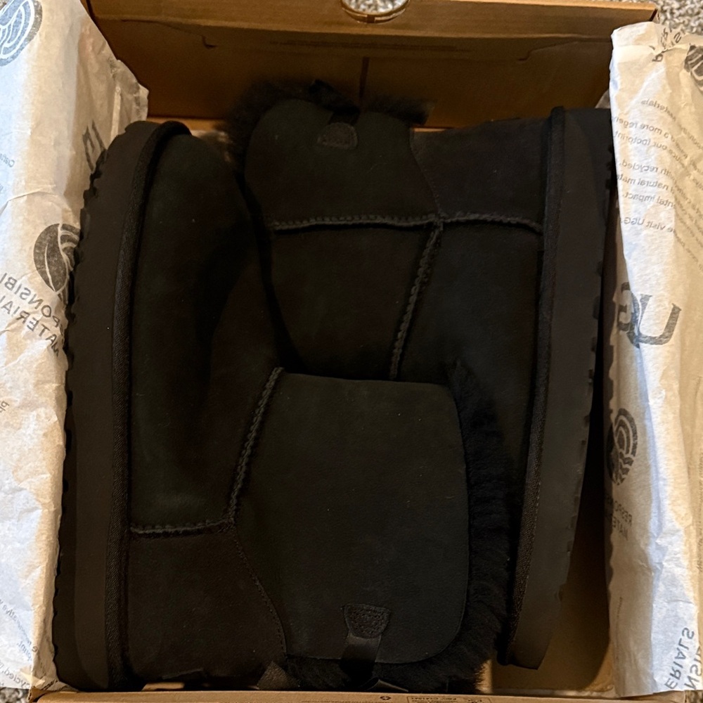 UGG Classic Black Ankle Booties